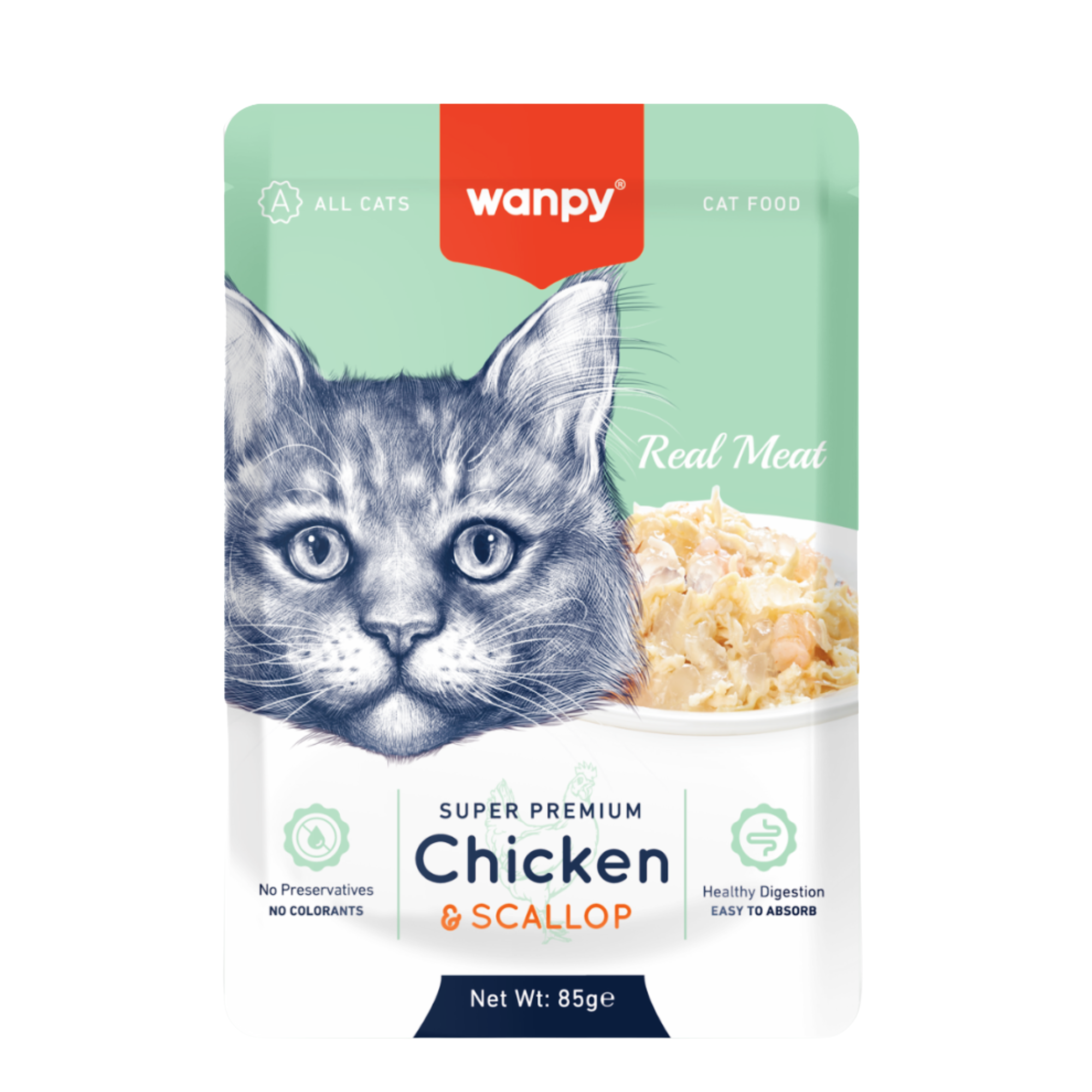 Wanpy Fillet in Jelly Chicken & Scallop – 85g