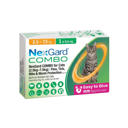 NexGard COMBO for Cats flea tick heartworm and worm protection