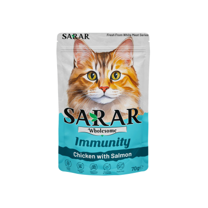 SARAR Wholesome Chicken and Salmon Immunity Wet Cat Food 70g