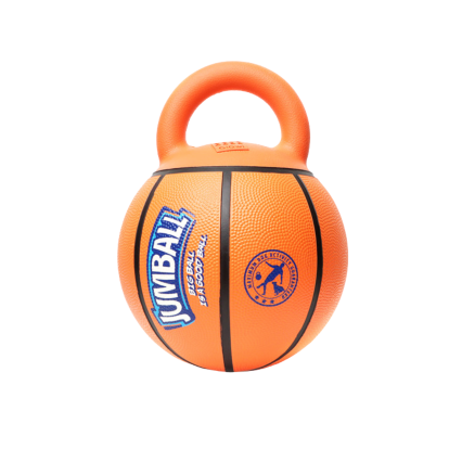 Jumball Basketball Dog Toy with Rubber Outer Handle and Floating Design