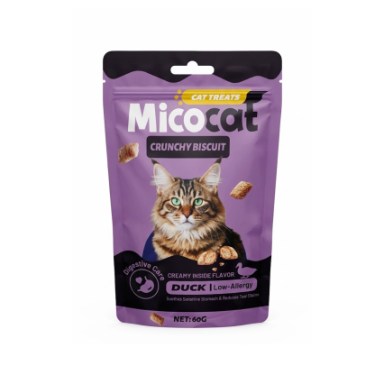 MicoCat Crunchy Biscuit Duck Cat Treats with Creamy Filling 60g