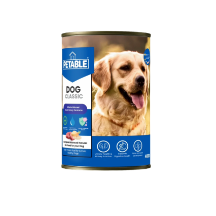 Petable Classic Beef Wet Dog Food 400g with ground beef rice and vegetables