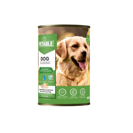 Petable Classic Chicken Wet Dog Food 400g with ground chicken rice and vegetables