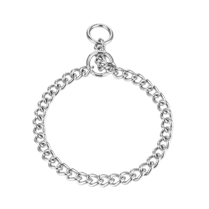 SPRENGER chrome-plated steel dog chain collar with round narrow 4 mm links